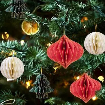 1/3 шт. Рождественская подвеска в виде сот DIY Декоративные изделия Мини-подвеска в виде бумажного сотового шара Креативная 1PC