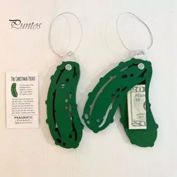 1/3 шт. Рождественский держатель для денег, деревянный огурец, зажим для денег, подвеска, рождественская елка, подвесное украшение для двери, окна, дерева, декор 1pc