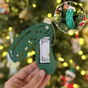 1/3 шт. Рождественский держатель для денег, деревянный огурец, зажим для денег, подвеска, украшение для рождественской елки 1pc