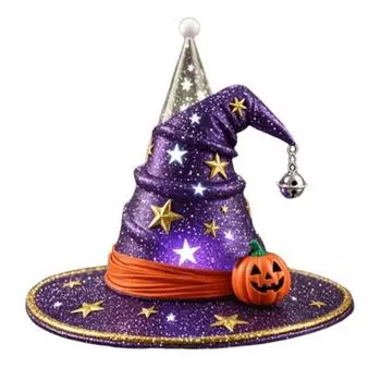 1/3 шт. Шляпа ведьмы Ночник Светодиодная Хэллоуинская вечеринка Украшение Многоцелевой Жуткий Веселый Светящийся Орнамент Шляпа ведьмы A