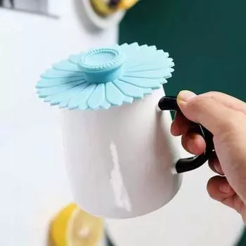 1/3 шт. силиконовая крышка для чашки с подсолнечником и ручкой, пищевая термостойкая пылезащитная бесшовная герметичная универсальная круглая керамическая стеклянная чашка, крышка для кружки