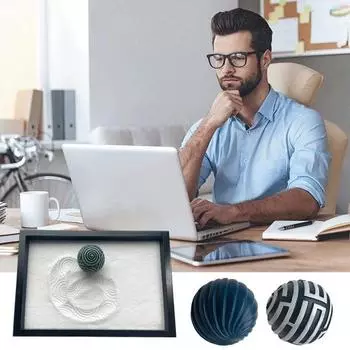 1/3 шт смоляной песочный шар дзен украшение для дома, офиса, гостиной, мини-круглый шар, игрушка для медитации, релаксации, настольный песочный лоток, украшение A