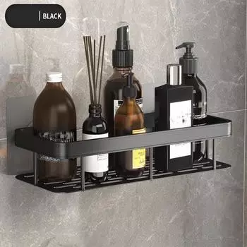 1-3 шт. Стеллаж для хранения в ванной комнате, не требующий сверления, из космического алюминия, угловой, на присосках, прямоугольный стеллаж для хранения для углов ванной комнаты B-1pcs