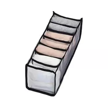 1/3 шт. Сумка для хранения нижнего белья, органайзер для носков и бюстгальтеров, несколько отделений, прозрачная дышащая сетка, сумка для хранения в шкафу 7pcs чёрный