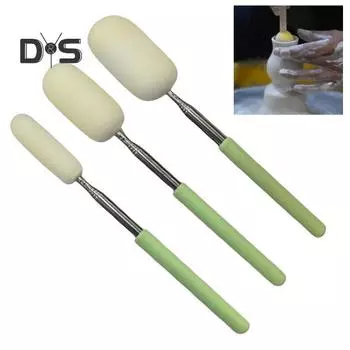 1/3 шт. телескопическая губка для мытья посуды с ручкой из нержавеющей стали, впитывающая длинная губка для чистки посуды, узкая, высокая, инструменты для удаления воды из посуды S белый