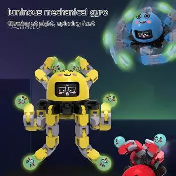 1/3 шт. Трансформируемый спиннер Fidget, портативный, для снятия стресса, деформирующийся, механический, с гироскопом на кончике пальца, для детей и взрослых, светящийся, цепной, робот-спиннер, сенсорная игрушка