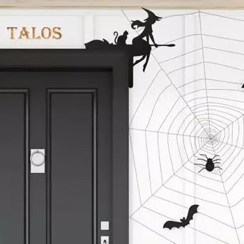 1/3 шт., украшение на дверную раму на Хэллоуин, деревянная черная метла, ведьма, скелет, силуэт тыквы, дверной угол, знак, передняя дверь, украшение на край сиденья Cat