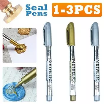 1-3 шт. Винтажная ручка-штамп из сургуча для самостоятельного изготовления художественных украшений, огнестойкая краска, граффити, восковые цветные маркеры, ручки, золото, серебро