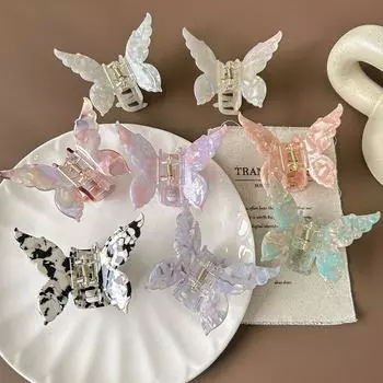 1/3 шт. в комплекте новые французские ацетатные зажимы для волос ретро красочные бабочки женские заколки-банты заколки-крабы аксессуары для волос для девочек оранжевый