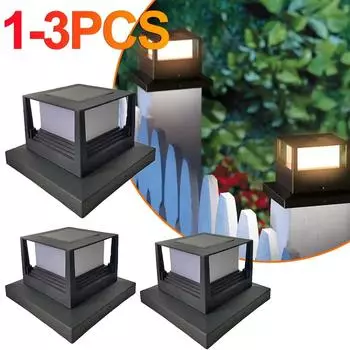 1-3 шт., водонепроницаемый уличный светильник на солнечной батарее для патио, забора, ворот, уличного освещения для двора, ландшафтного сада, светодиодного декора