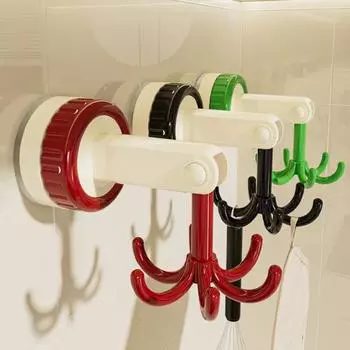 1/3 шт. вращающийся на 360 градусов складной крючок с присоской прочный несущий настенный держатель для кухонных принадлежностей без сверления зелёный