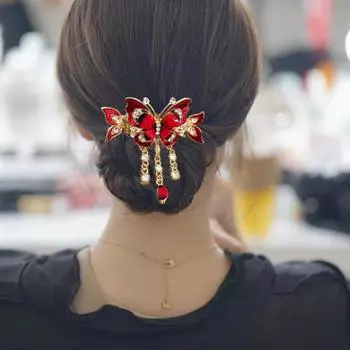1/3 шт. заколки для волос в виде бабочек со стразами, кисточки для волос в виде бабочки, винтажные заколки-хвосты в стиле бохо, аксессуары для волос для женщин и девочек, принадлежности для укладки