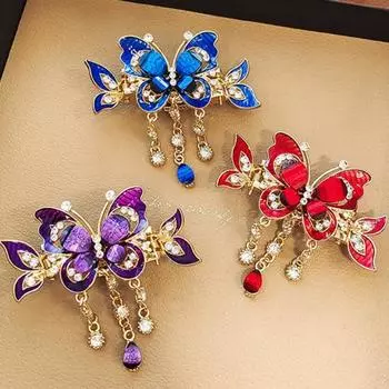 1/3 шт. заколки для волос в виде бабочек со стразами, кисточки для волос в виде бабочки, винтажные заколки-хвосты в стиле бохо, аксессуары для волос для женщин и девочек, принадлежности для укладки