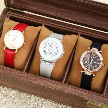 1/3 шт. Женские элегантные кварцевые часы с ремешком из искусственной кожи, циферблатом из цинкового сплава и указателем, в подарок ученикам, возвращающимся в школу