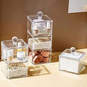 1-3 слоя ватных дисков баночка косметическая коробка для хранения ватных палочек стержень косметика ювелирные изделия органайзер с крышкой коробки для переупаковки косметики