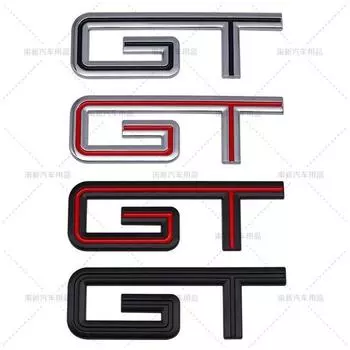 1 3D металлическая эмблема автомобиля GT, автозначок, наклейки на задний багажник, наклейка на боковое крыло 2