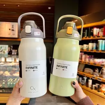 1.3L/1.7L Большая емкость термос кружка для улицы из нержавеющей стали термос бутылка для воды портативная термос холодная и стеклянная 1300ML