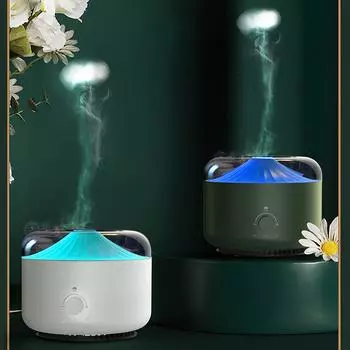 1.3L ароматерапевтический увлажнитель воздуха с кольцом-туманом в виде медузы, диффузор эфирных масел, распылитель воды со светодиодной лампой Home Umidificador De Ar белый