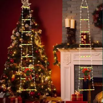 1/3M Санта-Клаус лестница для восхождения гирлянда USB 8 режимов светодиодная лампа Рождественское украшение для сада Рождественская елка подарок на Новый год 1.7m разноцветный