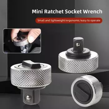 1/3Pcs Car Mini Ratchet Socket Wrench Whole Steel Palm Ratchet Socket Finger Reversible Ratchet Handle 1/4 3/8 1/2 Drive