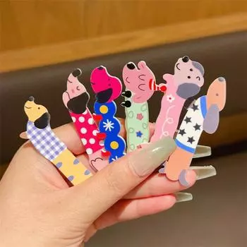 1/3Pcs Cute Cartoon Puppy Barrettes Acrylic Animals Geometric Hair Clips Girl Makeup Hairpin Side Pins Women Hair Accessories