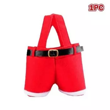 1/3Pcs Merry Christmas Gift Treat Candy Wine Bottle Holder Santa Claus Suspender Pants Trousers Decor Christmas Gift Bags Cute 1PC