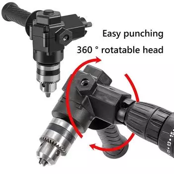 1-3pcs Portable 90° Three Jaw Chuck Corner Impact Drill Adapter Right Angle Bend Extension Chuck Drill Adapter Tool Accessories