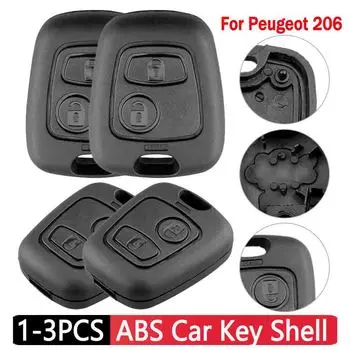 1-3Pcs Remote Car Key Cover Replaceable Remote Key Case Anti-collision Button Key Shell Case Wear-resistant for Peugeot 206