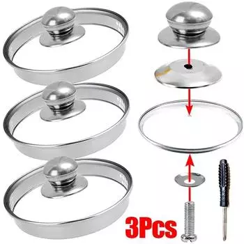 1/3Pcs Stainless Steel Pot Lid Handles Knob Universal Cookware Pan Handle Kitchen Replacement Heat-Resistant Pot Cover Parts