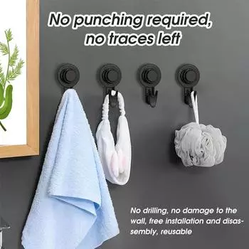 1/3pcs Suction Cup Hooks Removable Rotating Wall Hanging Hooks Movable Finishing Towel Hanger Bathroom Kitchen Organizer 1pcs чистый