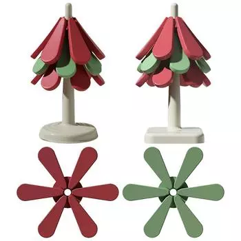 1/3 шт. Подставка в форме дерева, складная, с рождественской тематикой, термостойкая, подставка под чашку с подставкой для горячих блюд, подставки для обеденного стола