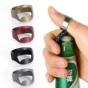 1/3PCS Unique Beer Bottles Opener Stainless Steel Kitchen Tool Bar Supplies Gadgets Portable Finger Ring Design Jars Lid Remover