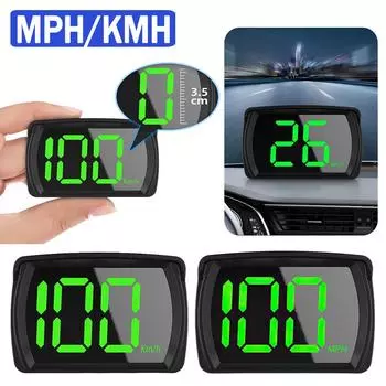 1-3PCS Wired Car HUD Head Up Display Dual Chips Satellite Velocimeter HD LCD Display KM/H MPH Head-up Display Speedometer