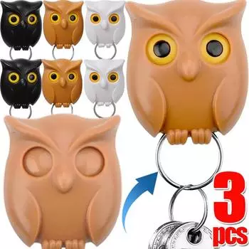 1/3шт магнитный держатель для ключей креативный автоматически открывающийся и закрывающийся глаз сова крючок самоклеящиеся магниты настенный декор для домашнего хранения организация