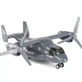 1/400 ScaleBell V-22 Osprey модель самолета, игрушка с откатным транспортным самолетом со звуком и светом для детей, коллекция подарков для мальчиков и девочек 1/400-18.5x13x8cm серый