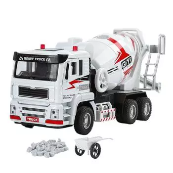 1/40 литой под давлением сплав электрический миксер модель автомобиля металлический тяжелый цементный грузовик транспортные средства модель автомобиля звук и свет детские игрушки подарок белый