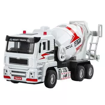 1/40 масштаб литой под давлением сплав электрический миксер модель автомобиля металлический тяжелый цементный грузовик транспортные средства модель автомобиля звук и свет детские игрушки подарок белый