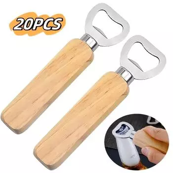 1-40 шт. деревянная ручка открывалка для пивных бутылокдеревянная открывалка для пивных бутылоктвердая деревянная открывалка для пивных бутылокнержавеющая сталь открывалка для пивных бутылок