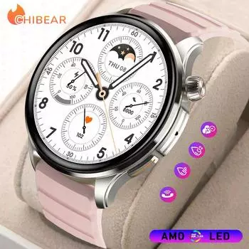 1,43-дюймовый Amoled Bluetooth Call Smart Watch для мужчин 100+ спортивный режим экрана всегда отображает водонепроницаемые спортивные умные часы для женщин