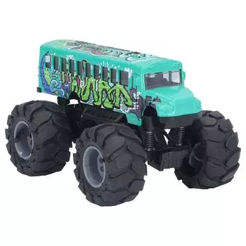 1:43 масштаб автобус модель автомобиля литые большие колеса высокая имитация инерционный школьный автобус игрушка граффити зеленый зелёный