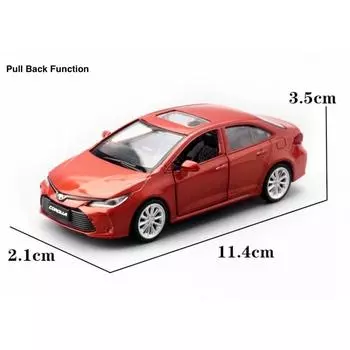 1:43 Orange Corolla Sedan Гибридная спортивная модель литого под давлением металлического автомобиля BN