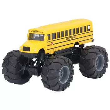 1/43 Школьный автобус Monster Trucks Литые игрушки Модели автомобилей Металлические игровые транспортные средства с откатным механизмом для детей 3, 4, 5, 6 лет, мальчиков и девочек, малышей 1/43-Size:14*10*8cm жёлтый