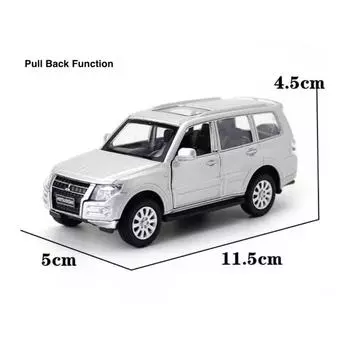 1:43 Silver Pajero SUV Внедорожная спортивная модель литого под давлением металлического автомобиля BN