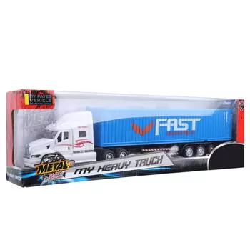 1:48 Контейнеровоз Модель Игрушечная Детская Игрушечная Машина С Подъемом И Светом Звуком(Белый Синий )