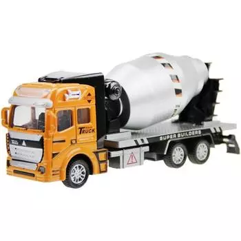 1/48 масштаб, игрушечный автомобиль, литье под давлением, инженерная строительная машина, самосвал, экскаватор, автобетоносмеситель, металлическая коллекционная модель, игрушечная модель для мальчиков и девочек 1/48-Size:19*9*5.8cm серебряный/жёлтый
