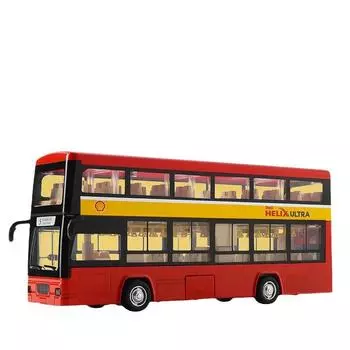 1:48 Shell Alloy двухэтажный автобус автобус автомобиль звуковые и световые игрушки красный