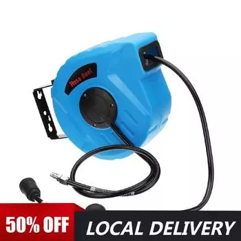 1/4 10M Выдвижная катушка для воздушного шланга с автоматической смоткой, ролик, компрессор, гидравлические/пневматические катушки для шлангов для воздушных компрессоров, настенный монтаж Inner Outer Diameter: 8x12mm