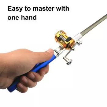 1,4/1,6 м удочка-ручка с катушкой для спиннинга, прочная мини-карманная телескопическая удочка для короткой удочки для подледной рыбалки на реке, озере, водохранилище L золотистый