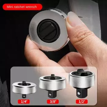 1/4 3/8 1/2 Мини-трещотка WrenchDrive Малый быстроразъемный портативный цельнометаллический ладонный палец реверсивный двухсторонний квадратный инструмент
