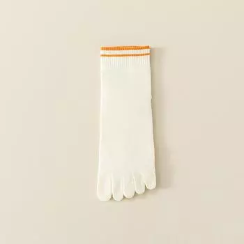 1/4/5 пар женских хлопковых носков с пятью пальцами, полосатые носки до середины икры, дышащие носки с раздельными пальцами для спорта, йоги, пилатеса One Size(EU 35-40)